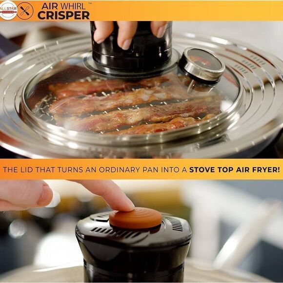 Sharper Image Air Whirl Crisper Stove Top Air Fryer Glass Stainless Steel - Picture 5 of 10